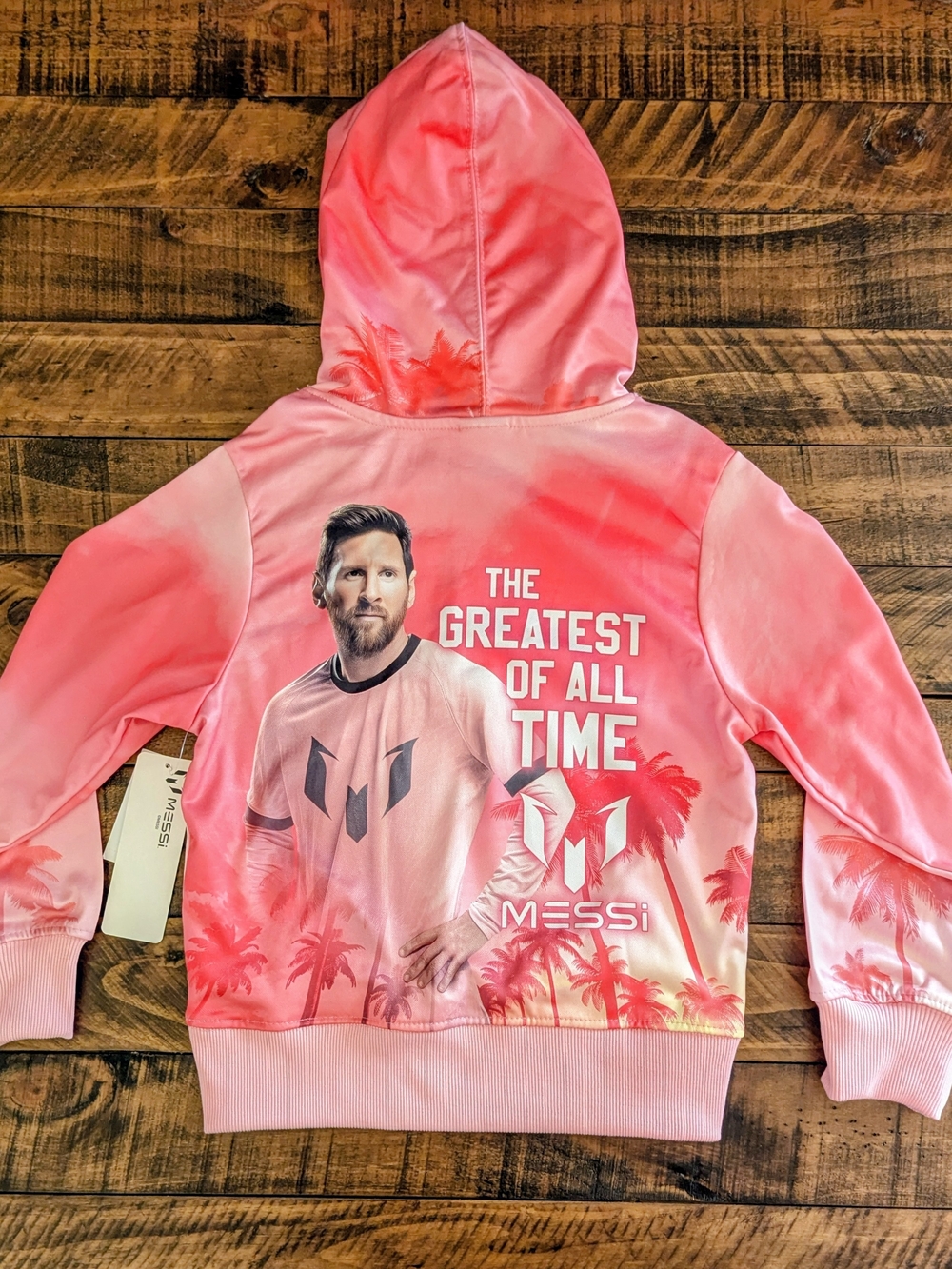 Messi Hooded Sweatshirt Hoodie Soccer GOAT Youth Size Small (6/7) Candy Pink NWT